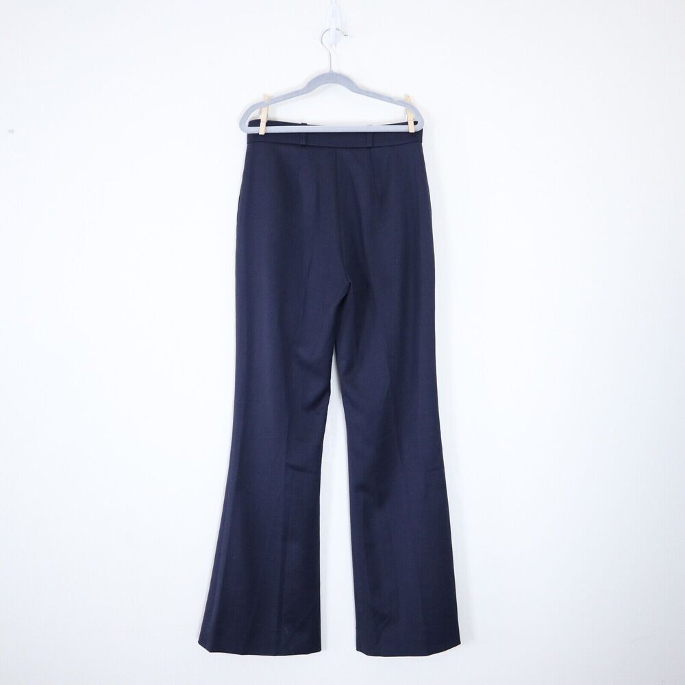 Emilio Pucci US 6 Wool Blend High Rise Wide Leg Trouser Pants Navy Blue - Picture 7 of 10